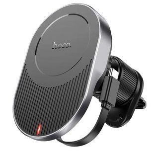 Автомобильный держатель с функцией беспроводной зарядки (Magsafe) Hoco HW12 Black