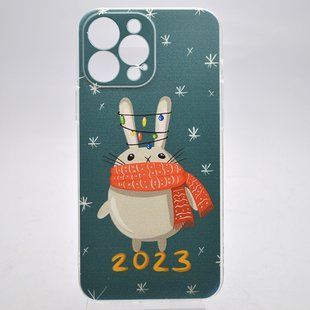 Чехол с новогодним принтом TPU Print Its для iPhone 14 Pro Max New Year's Rabbit