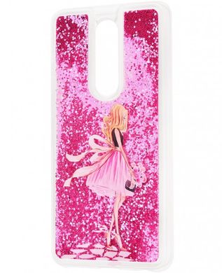 Чохол з переливаючимися блискітками Lovely Stream для Meizu Note 8 (M8 Note) girl in pink dress