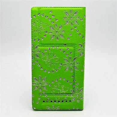 Чохол універсальний для телефону CMA Book Cover 5.7 дюймів/XXL стрази Green