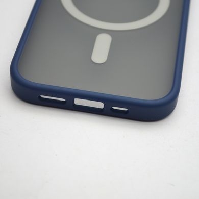 Чехол накладка Metal Buttons с MagSafe для iPhone 14 Pro Blue/Синий