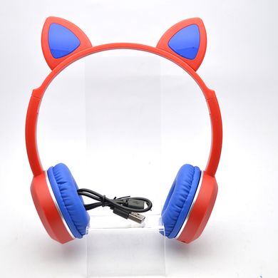 Беспроводные детские наушники (Bluetooth) с кошачьими ушками TUCCI K24 LED Red/Красные