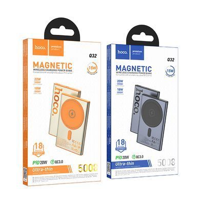 Зовнішній акумулятор Power Bank Hoco Q32 Bird PD20W wireless magnetic 5000mAh Titanium Gold