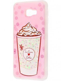 Чохол з переливаючимися блискітками Lovely Stream для Samsung J415 Galaxy J4 Plus (2018) ice cream coffe pink
