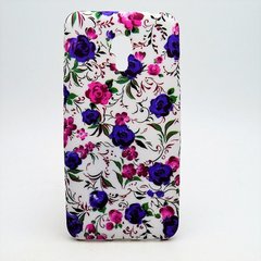 Чехол с цветами Fashion Flowers Case Meizu M3 White-Blue
