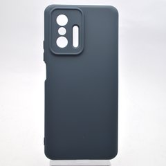 Чохол накладка Silicone case Full Camera Lakshmi для Xiaomi 11T/11T Pro Midnight Blue/Темно-синій