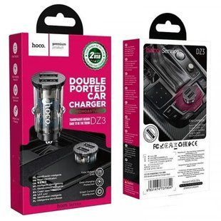Автомобильное зарядное устройство Hoco DZ3 2xUSB 5V 2.4A Black