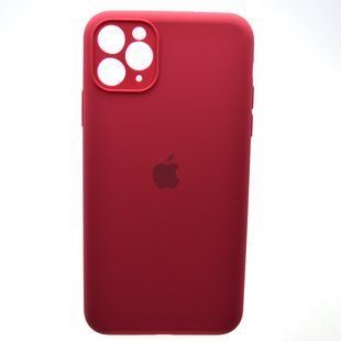 Силіконовий чохол накладка Silicon Case Full Camera для iPhone 11 Pro Max Rose Red