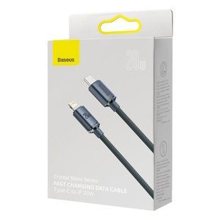 Кабель Baseus Crystal Shine Type-c to Lightning 20W 1.2M Black CAJY001301