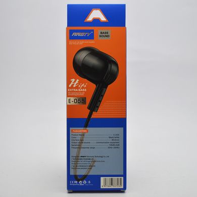 Навушники провідні з мікрофоном ANSTY E-055 3.5mm White
