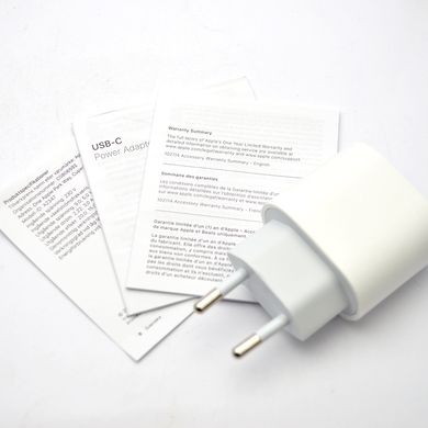 Зарядное устройство (адаптер) iPhone USB-C 20W Power Adapter (MHJE3ZM/A) White