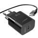 Сетевое зарядное устройство ANSTY AY-014 with Type-C to Type-C cable 45W PD 3.0 GaN CE Черный
