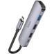 HUB USB Hoco HB27 5in1 adapter (Type-C to HDMI+USB3.0+USB2.0+PD) Metal Grey