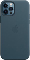 Чехол накладка Leather Case MagSafe для iPhone 12/iPhone 12 Pro Midnight Blue