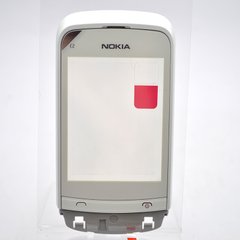 Сенсор (тачскрин) Nokia C2-03/C2-02/C2-06 белый с рамкой и динамиком Original 100% (p.n.0258191)