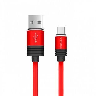 Кабель USB Florence Silicone Type-C 1m 3A Red (FL-2205-RT)