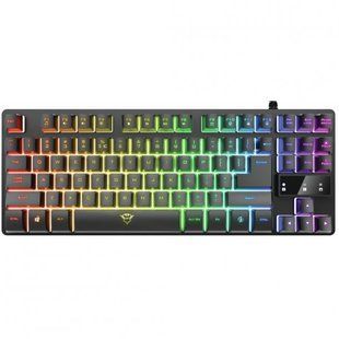 Клавіатура дротова з RGB підсвіткою ігрова Trust GXT 833 Thado TKL USB Black, Чорний