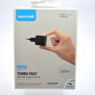 Сетевое зарядное устройство (адаптер) SENTEO Z-09 PD30W Certificate CE Black