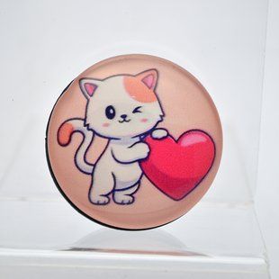Універсальний тримач для телефону PopSocket (попсокет) PopSocket Glass 3D Kitty №30