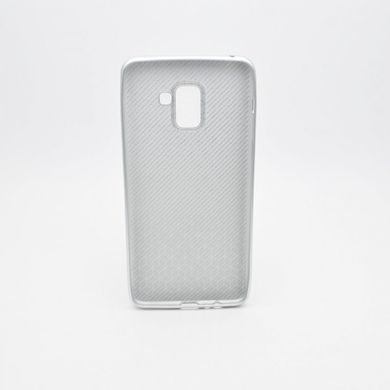 Защитный чехол Carbon Protection Case TPU для Samsung A730F Galaxy A8 Plus 2018 Silver