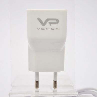 Мережевий зарядний пристрій Veron AD-19C 2A QC2.0 з кабелем Type-C White