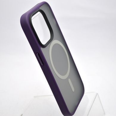 Чехол накладка Metal Buttons с MagSafe для iPhone 14 Pro Purple/Фиолетовый