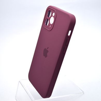 Чохол силіконовий з квадратними бортами Silicon case Full Square для iPhone 11 Pro Marsala