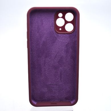 Чохол силіконовий з квадратними бортами Silicon case Full Square для iPhone 11 Pro Marsala