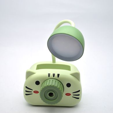 Детская настольная лампа 2192B Kids Design Cat с пеналом 400mHa Green/Зеленая