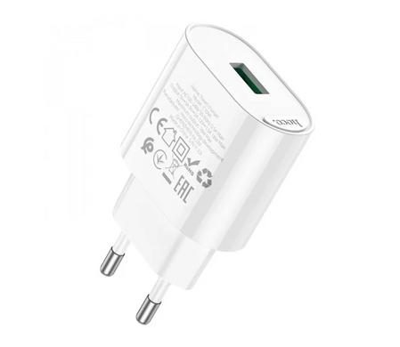 Сетевое зарядное устройство Hoco C109A Fighter 1USB QC 3.0 18W White