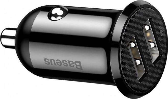 Автомобильное зарядное устройство Baseus Grain Pro Car Charger (Dual USB 4.8A) Black (CCALLP-01)
