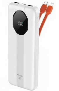 Зовнішній акумулятор Power Bank ACL PW-139 з кабелями Type-C/Lightning 10000mAh 22.5W White