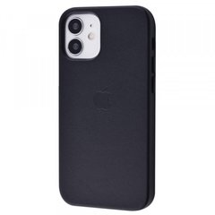 Чехол накладка Leather Case MagSafe для iPhone 12 Mini Black