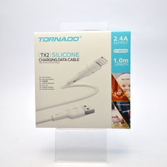 Кабель Tornado TX2 Lightning Silicon cable 3A 1M White, Белый