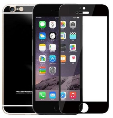 Комплект защитных стекол Full Screen Glass 2 в 1 для iPhone 6 Glossy Black (0.3mm) (на экран и заднюю поверхность)