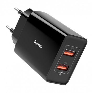 Адаптер (блок питания) Baseus Speed Mini QC Dual U Quick Charger 18W Black (CCFS-V01)