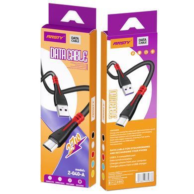 Кабель ANSTY Z-040-A Micro USB 3A 1M Чорний
