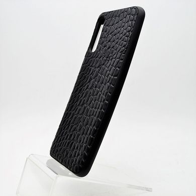 Чехол под крокодила Leather Case Samsung A505 Galaxy A50 Black тех пакет