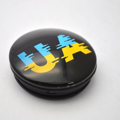 Універсальний тримач для телефона PopSocket (попсокет) Wave Ukrainian Design UA Black