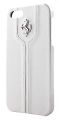 Шкіряний чохол накладка Ferrari Montecarlo leather cover case для iPhone 5/5S, White [FEMTHCP5WH]
