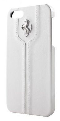 Кожаный чехол накладка Ferrari Montecarlo leather cover case для iPhone 5/5S, White [FEMTHCP5WH]