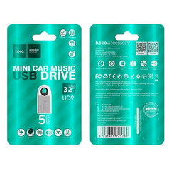 Флеш-драйв HOCO UD9 Insightful Smart mini car music USB drive 32GB Silver