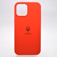 Чехол с патриотическим принтом Silicone Case Print Тризуб для iPhone 12 Pro Max Red/Красный