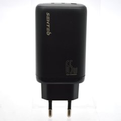 Мережевий зарядний пристрій (адаптер) SENTEO Z-21 PD65W GaN+QC3.0  Certificate CE Black
