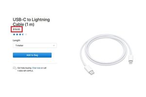 Стоимость на USB-C - Lightning Cable снизится до 19 долларов, в смену на тех, что были в коробках Apple iPhone 2018