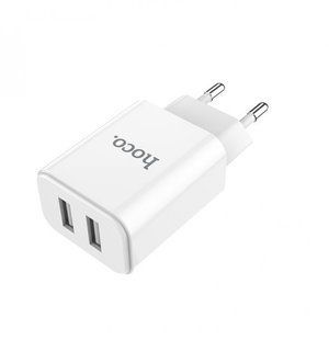 Зарядний пристрій Hoco C62A Victoria (2 USB/2.1A) White
