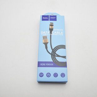 Кабель HOCO X26 "Xpress" USB-Type-C 1m Black-Gold