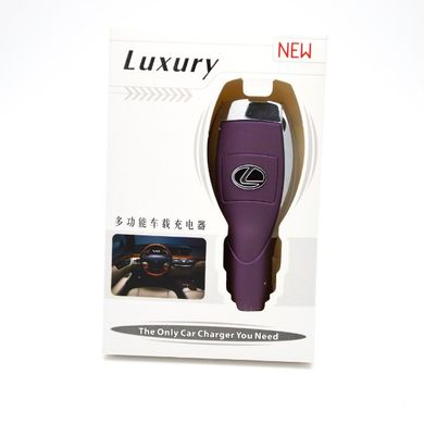 Автомобільний зарядний пристрій (АЗП) універсальний Luxury Lexus Violet