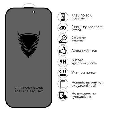 Захисне скло OG Golden Armor антишпигун для Apple iPhone 12/iPhone 12 Pro Black