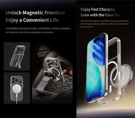Прозорий чохол накладка Rock Crystal Shield Series TPU Case with Magsafe iPhone 17 Transparent